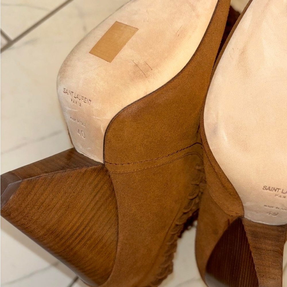 Saint Laurent slouch boots size 40 runs small so fit 8-8.5 very well never worn!